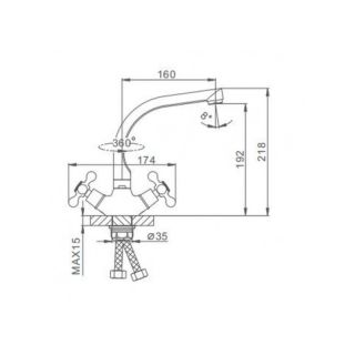 Смеситель для кухни Frap F5408-22 темно-коричневый